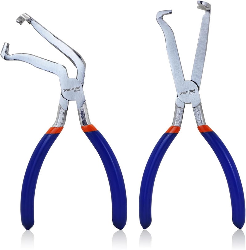 TOOLITIN 8" Electrical Disconnect Pliers Set – Straight & 60° Angle | Automotive Connector Release Tool for MAF, Fuel Injector, Coil Harness | Cr-V 59 HRC, Spring-Loaded, Prevents Broken Tabs - Image 1